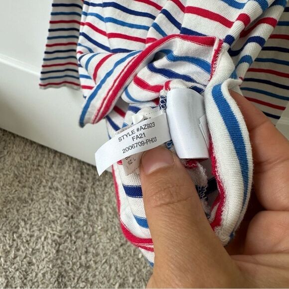 Crewcuts Girls' boatneck T-shirt in star-patch stripe size L (10-11) Long Sleeve - Picture 5 of 9